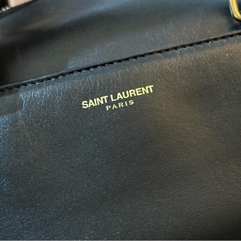 SAINT LAURENT Black leather duffle bag and crossbody - Picture 5 of 7